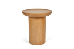 Tall Round Side Findley Table Pedestal Base Cerused Oak by Martin and Brockett