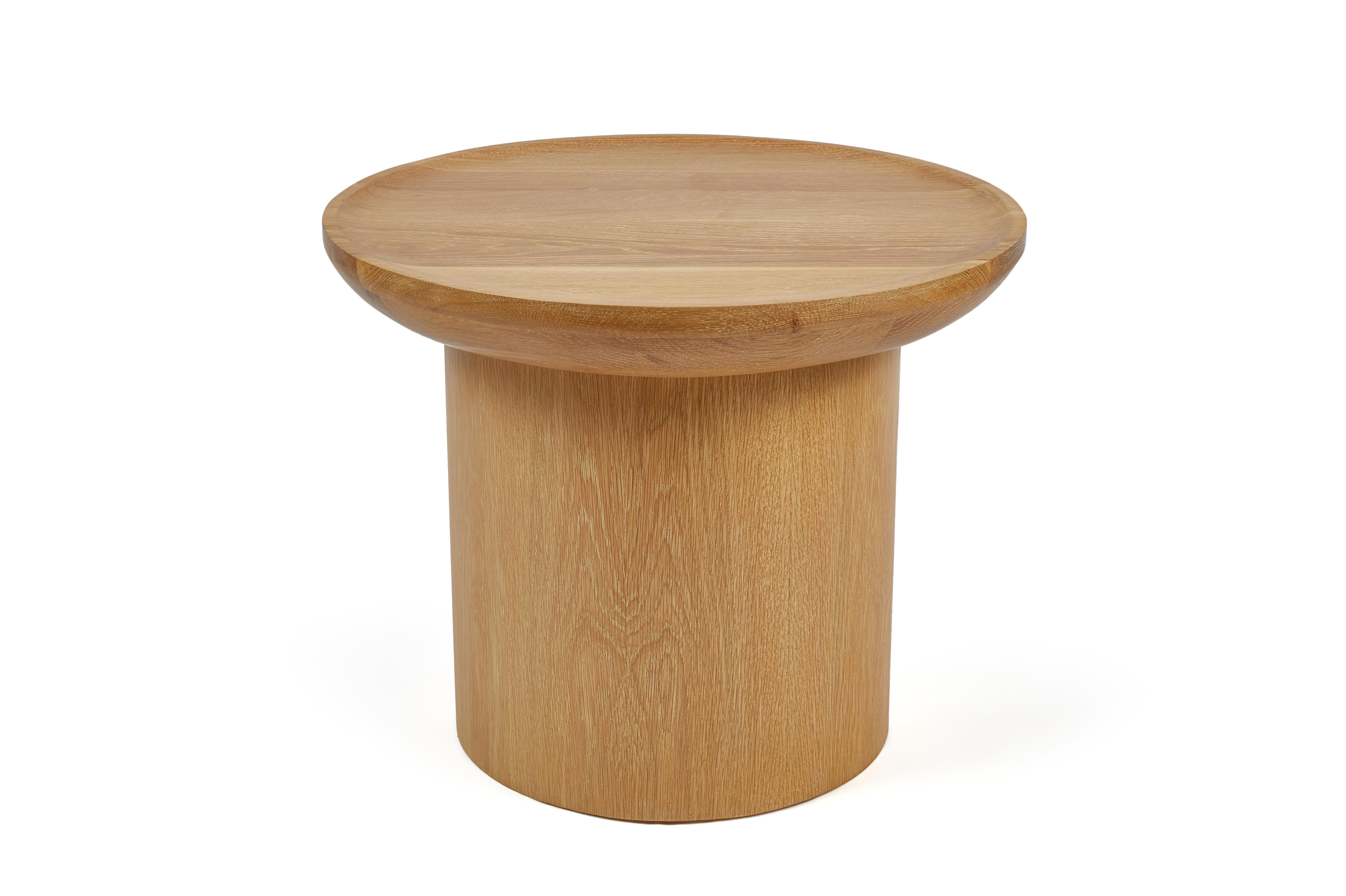 Contemporary Tall Round Side Findley Table Pedestal Base Edo on Oak by Martin and Brockett For Sale