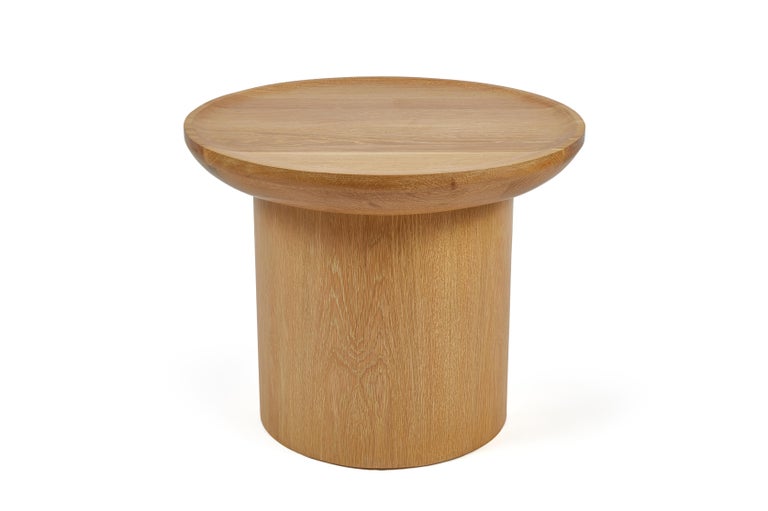 Tall Round Side Table Pedestal Base, Round Oak End Table