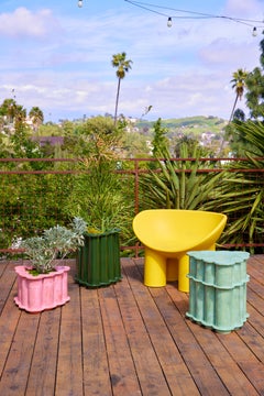 Tall Ruffle Ceramic Planter in Marshmallow by BZIPPY