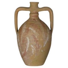 Antique Tall Rustic Mediterranean Clay Vessel