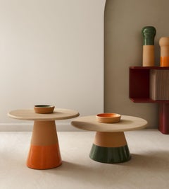Tavolino alto Sablier in Oak e argilla di Morica Design