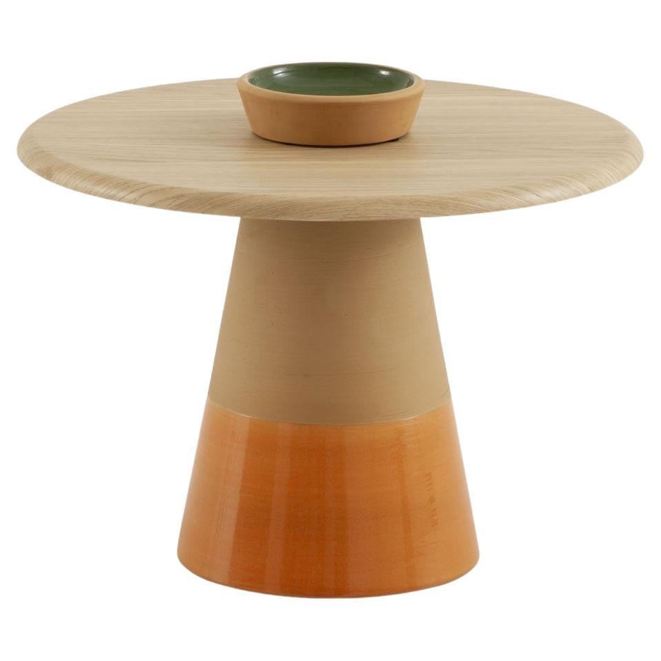 Tall Sablier Oak and Clay Coffee Table by Morica Design