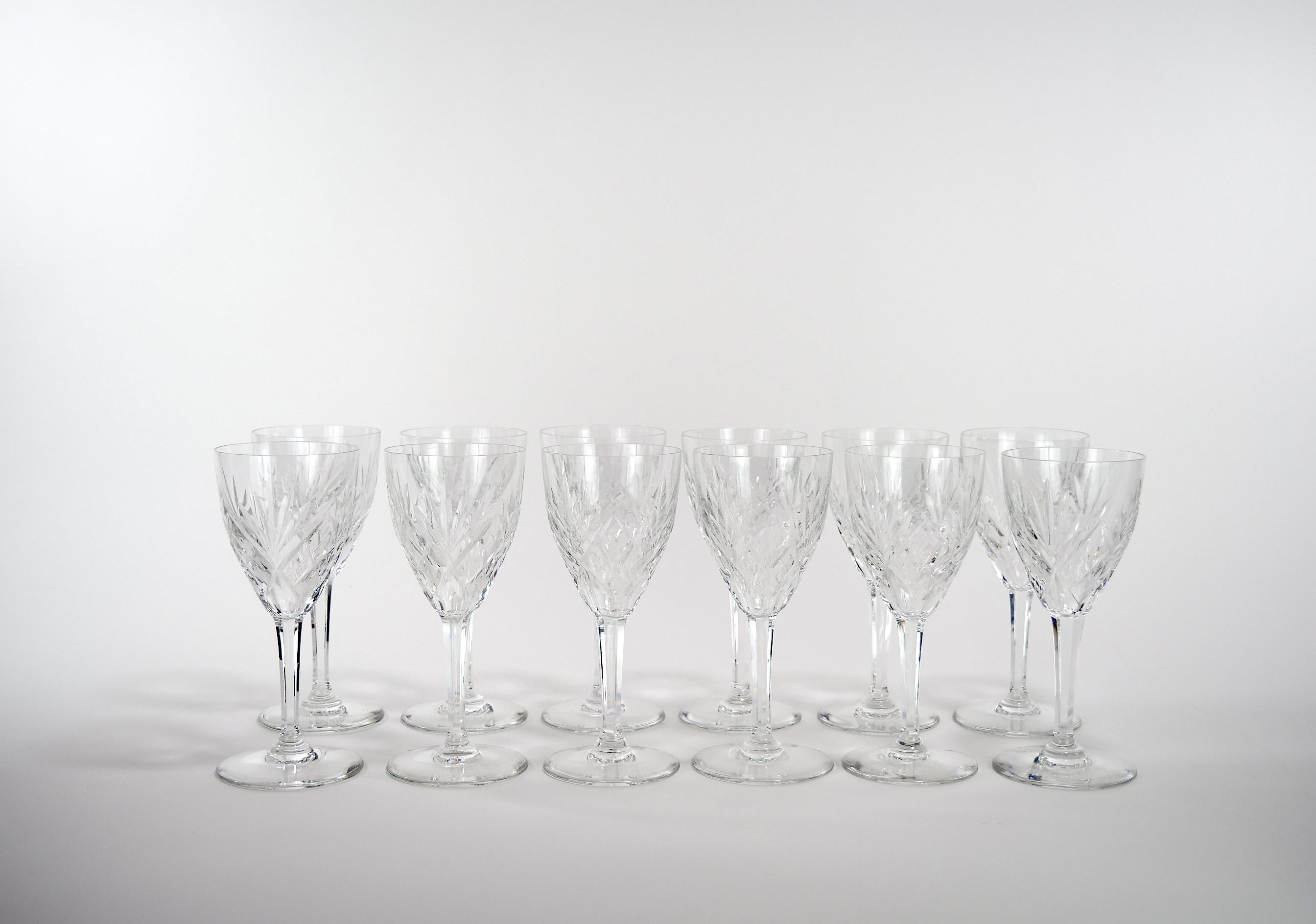 Rich and vertically cuts the faceted a bit longer than usual stem to create this elegant tapered glassware design. The deep cuts allow the light to retract and shine to a brilliant finish from any angle. Mouth blown and hand cut by France's oldest