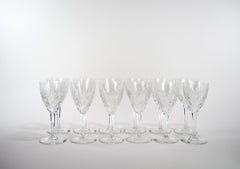 Tall Saint Louis Crystal Tableware Wine Service / 12 People