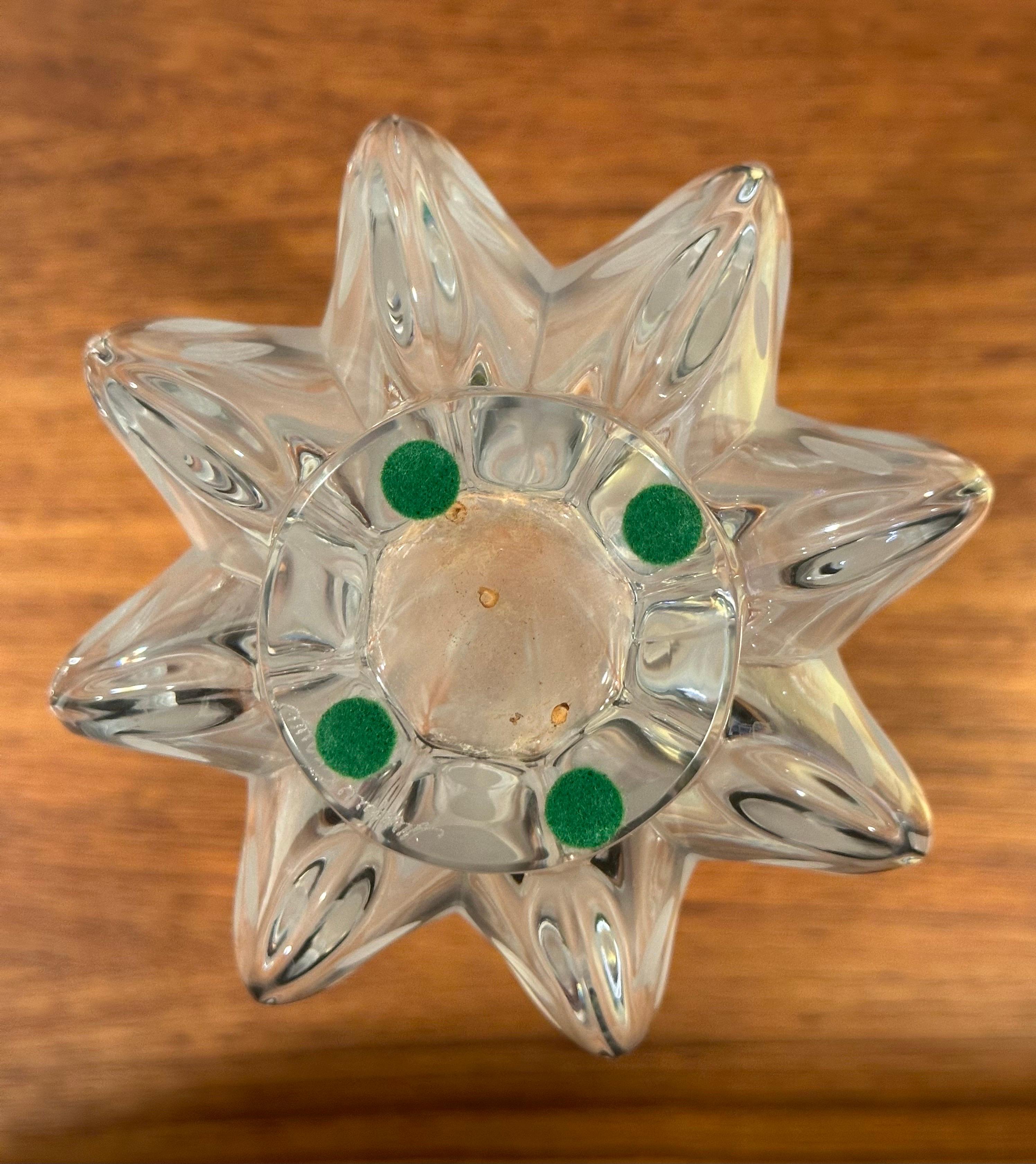 Tall Satin Crystal Stick Neck Vase by Marie-Claude Lalique for Lalique of France For Sale 4