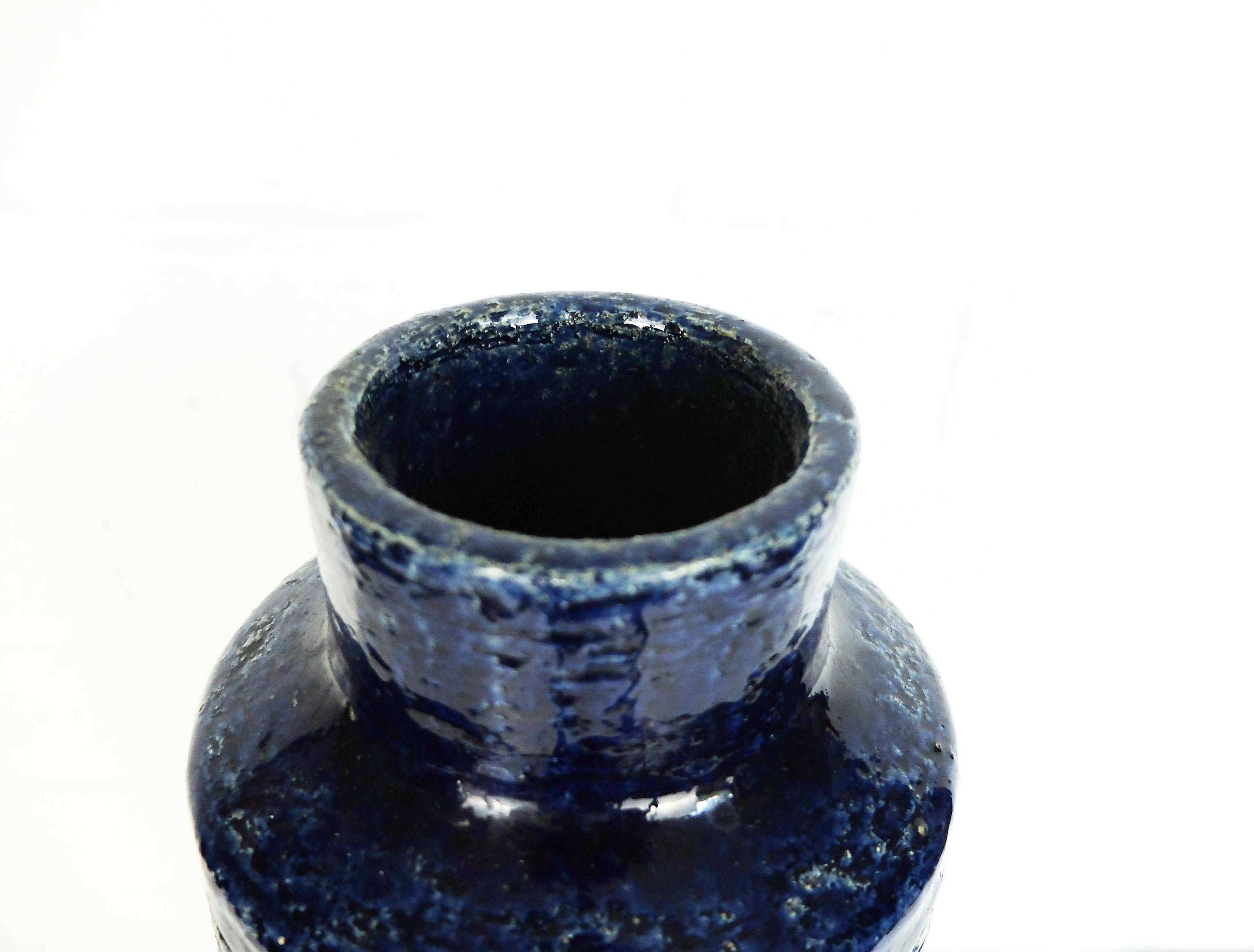 Tall Scandinavian Cobalt Blue Ceramic Vase C15 by Linnemann-Schmidt for Palshus For Sale 1