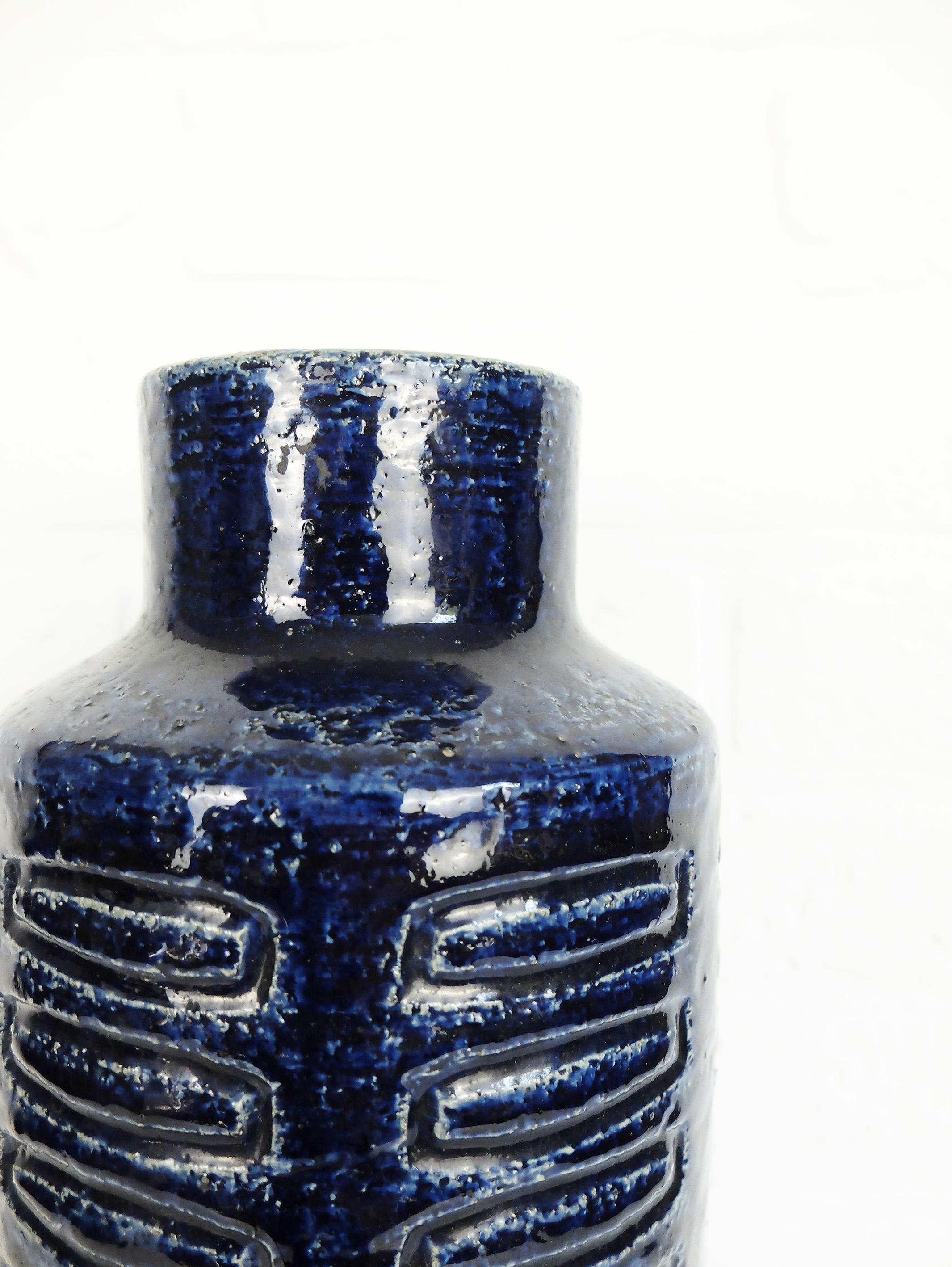 Scandinavian Modern Tall Scandinavian Cobalt Blue Ceramic Vase C15 by Linnemann-Schmidt for Palshus For Sale