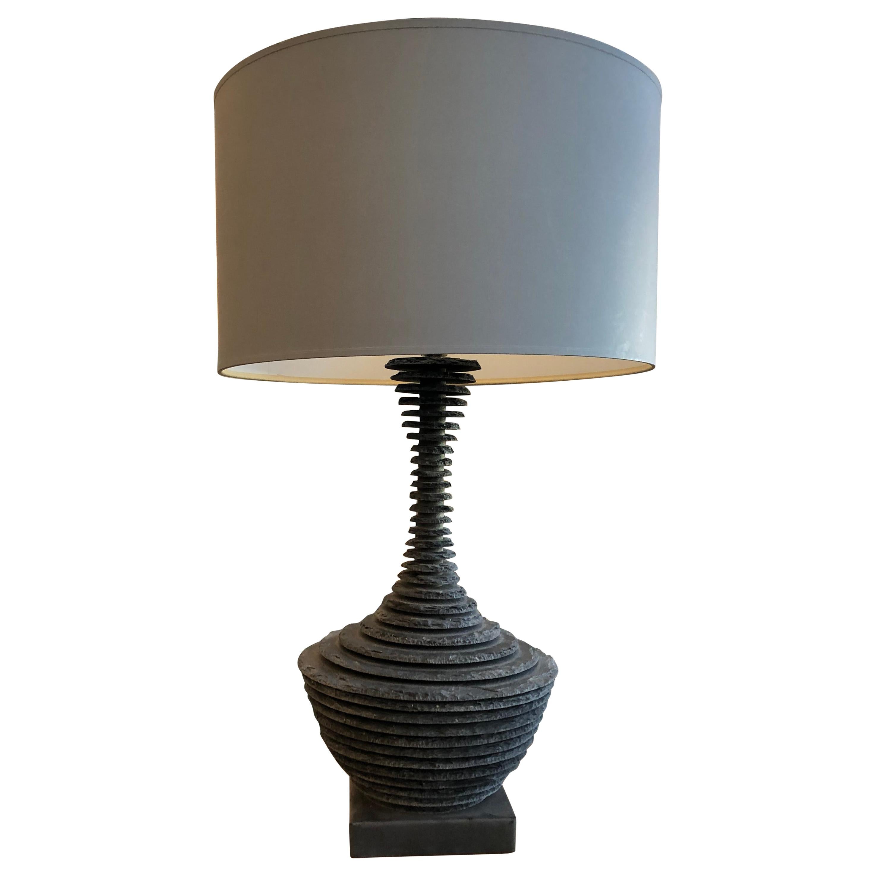 "Strata" Slate Amphora  Table Lamp