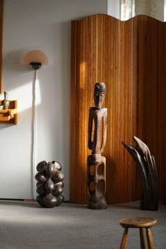 Tall Sculptural African Wooden Sculpture, by Thomas Airen, Early 20th Century