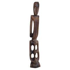 Tall Sculptural African Wooden Sculpture, by Thomas Airen, Early 20th Century