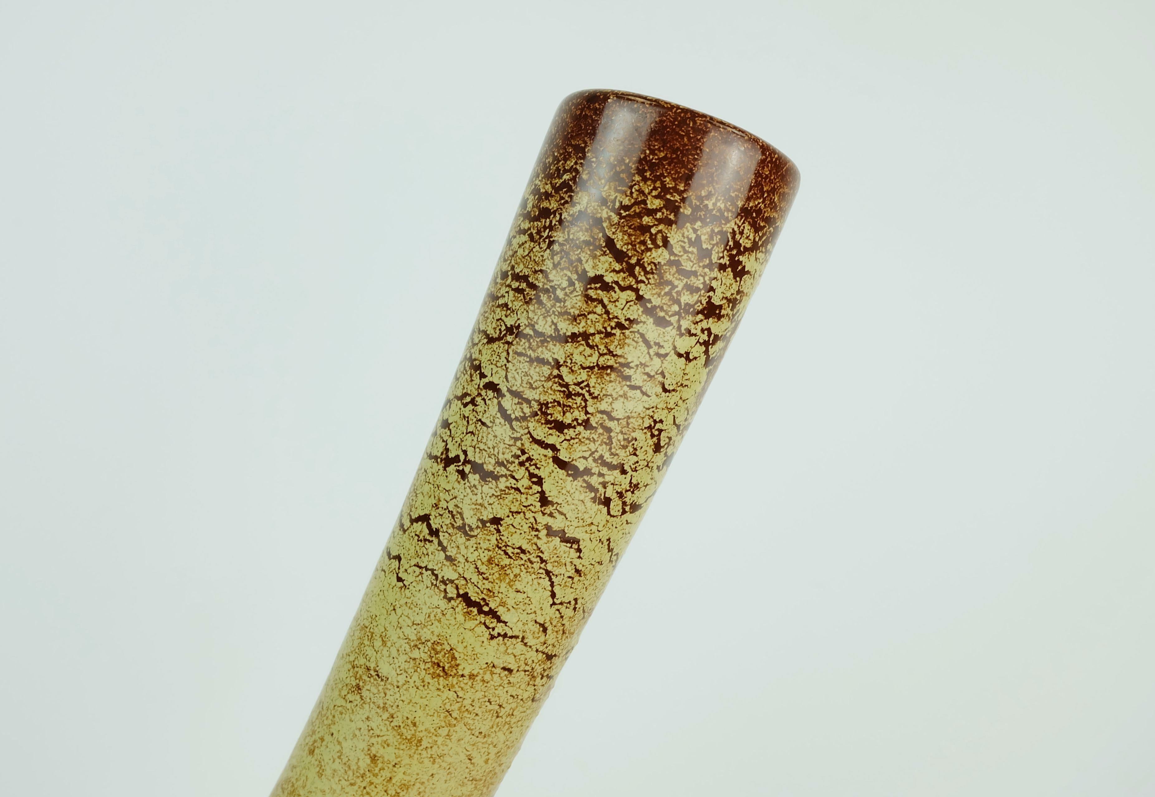 Late 20th Century Tall Sculptural Bertoncello Italy Ceramic Vase Roberto Rigon, 1970s For Sale