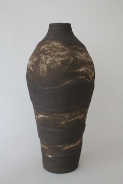 Tall Sculptural Earthy Textured Contemporary Decor Ceramic Vase by Maku Ceramic
