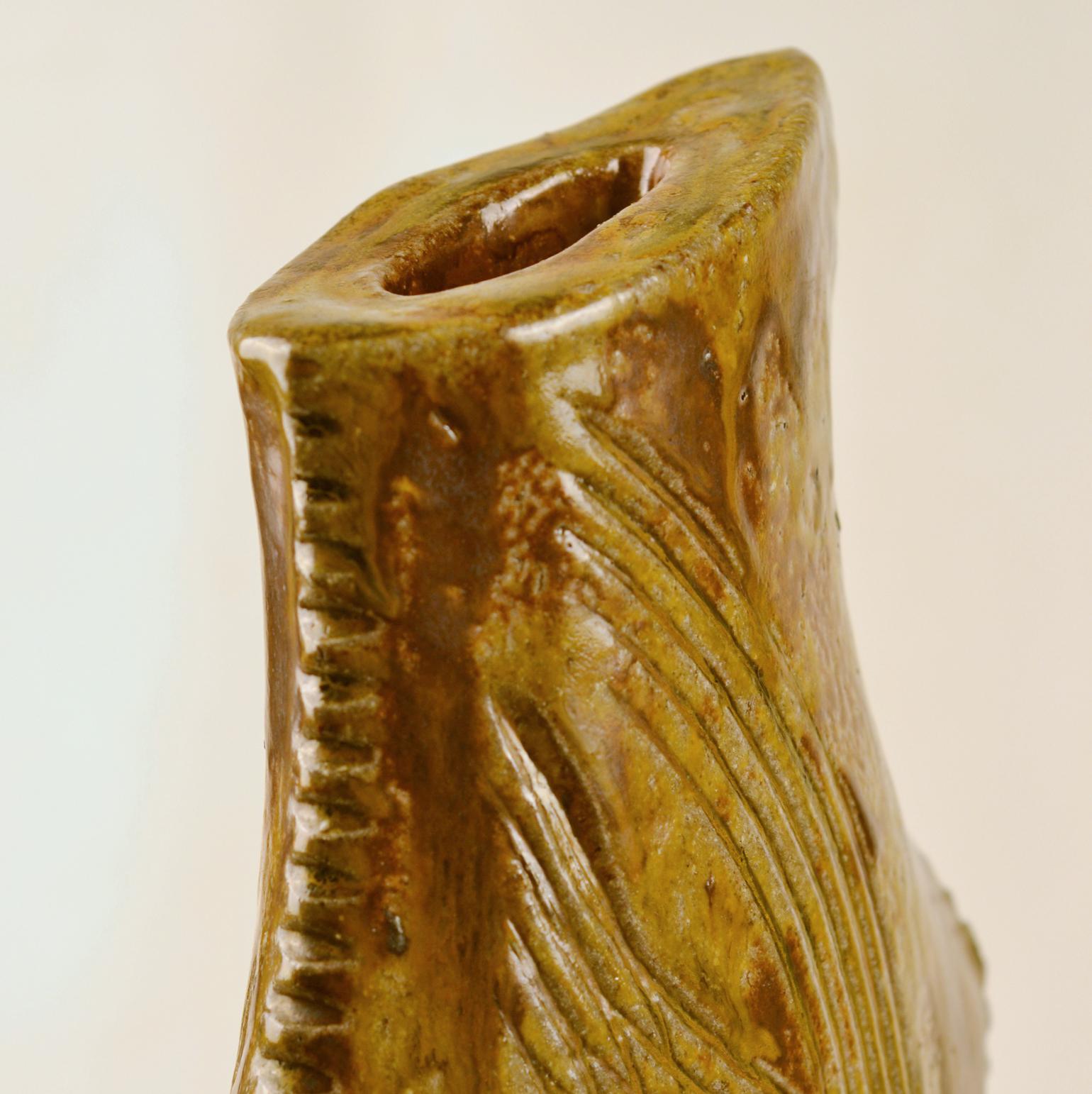 European Tall Sculptural Studio Pottery Vase