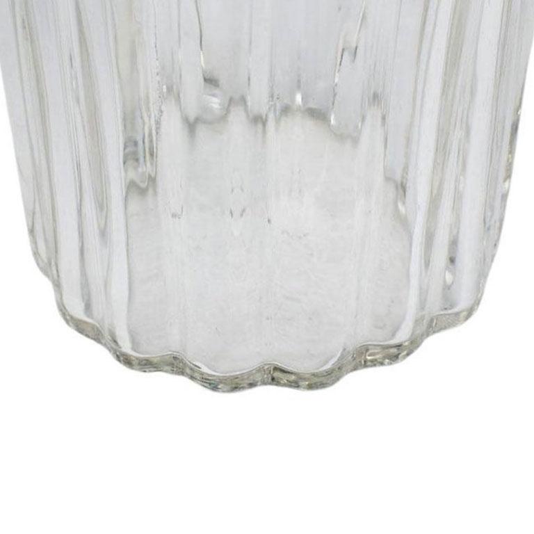 American Tall Sculptural Trompe L'Oeil Draped Handkerchief Glass Vase For Sale