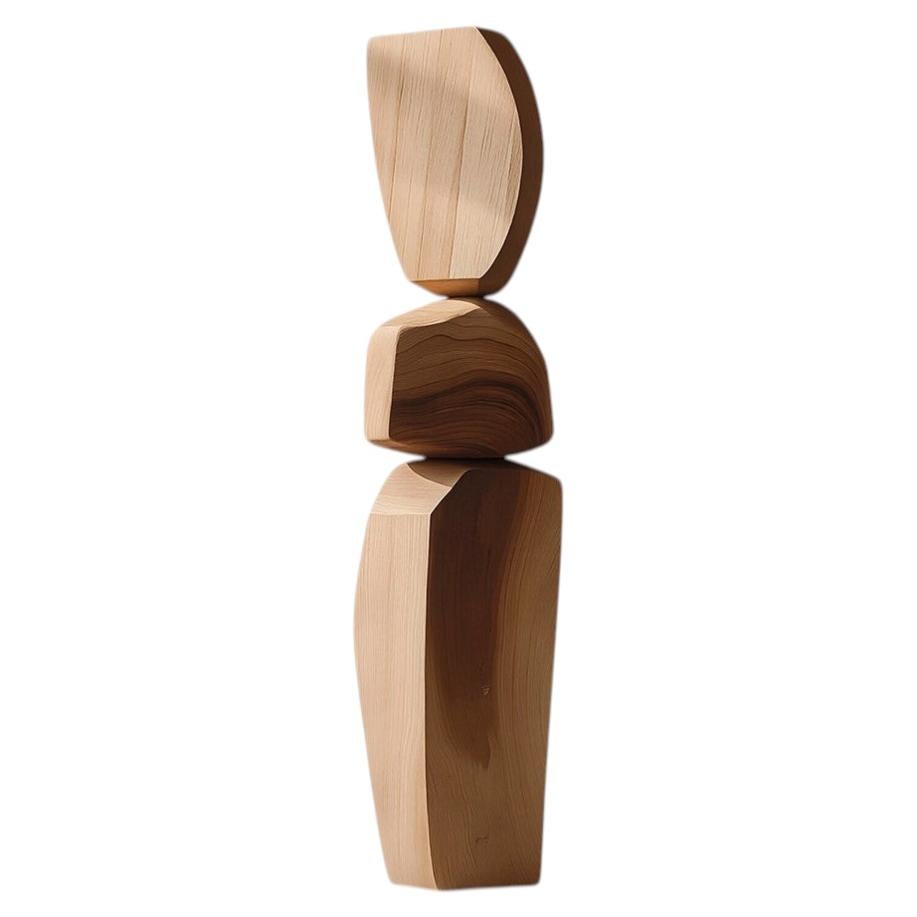 Tall Sculptural Wood Totem by Joel Escalona Still Stand No136