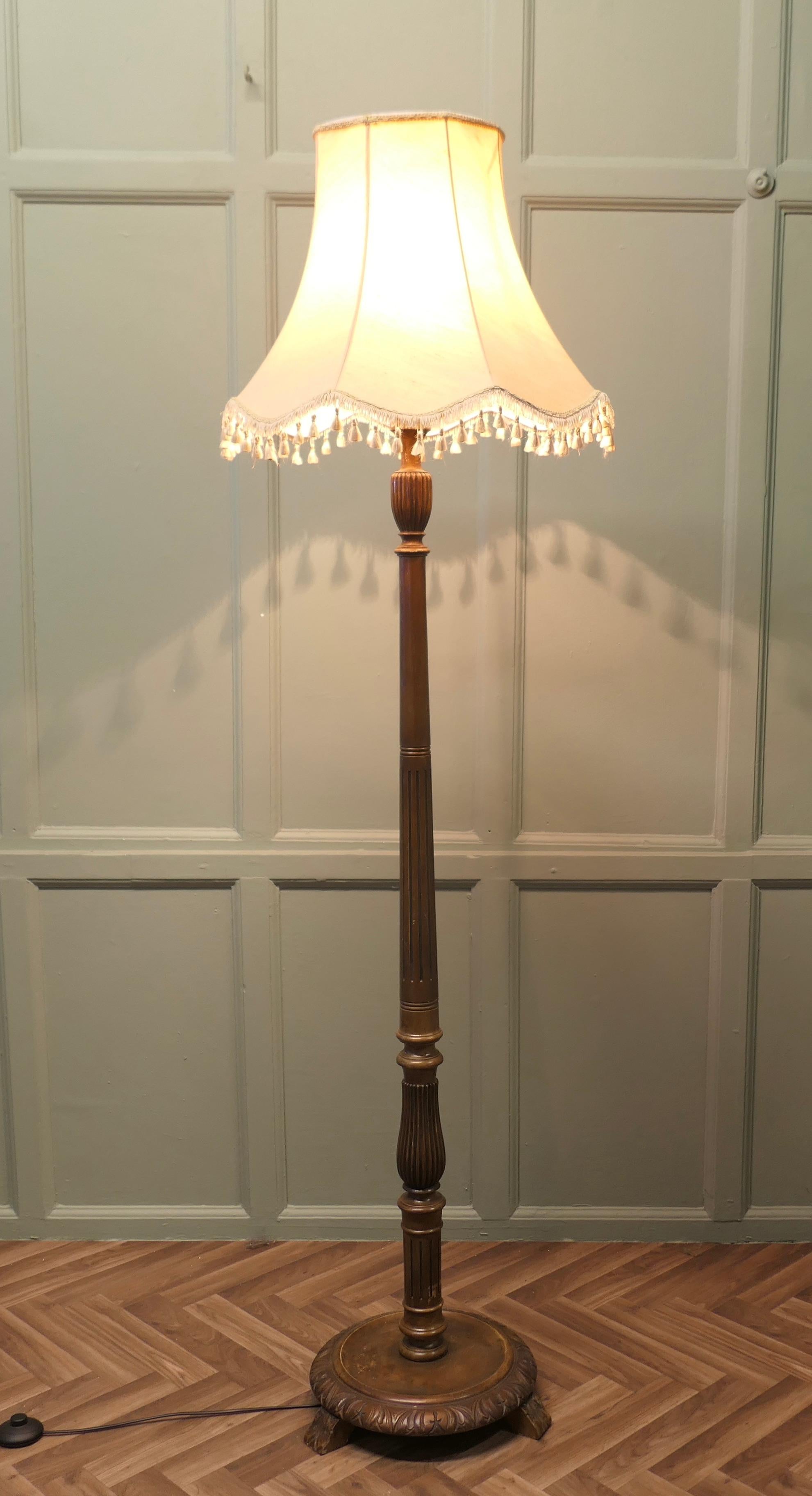 Adam Style Tall Scumble Painted Floor Lamp, Standard Lamp For Sale