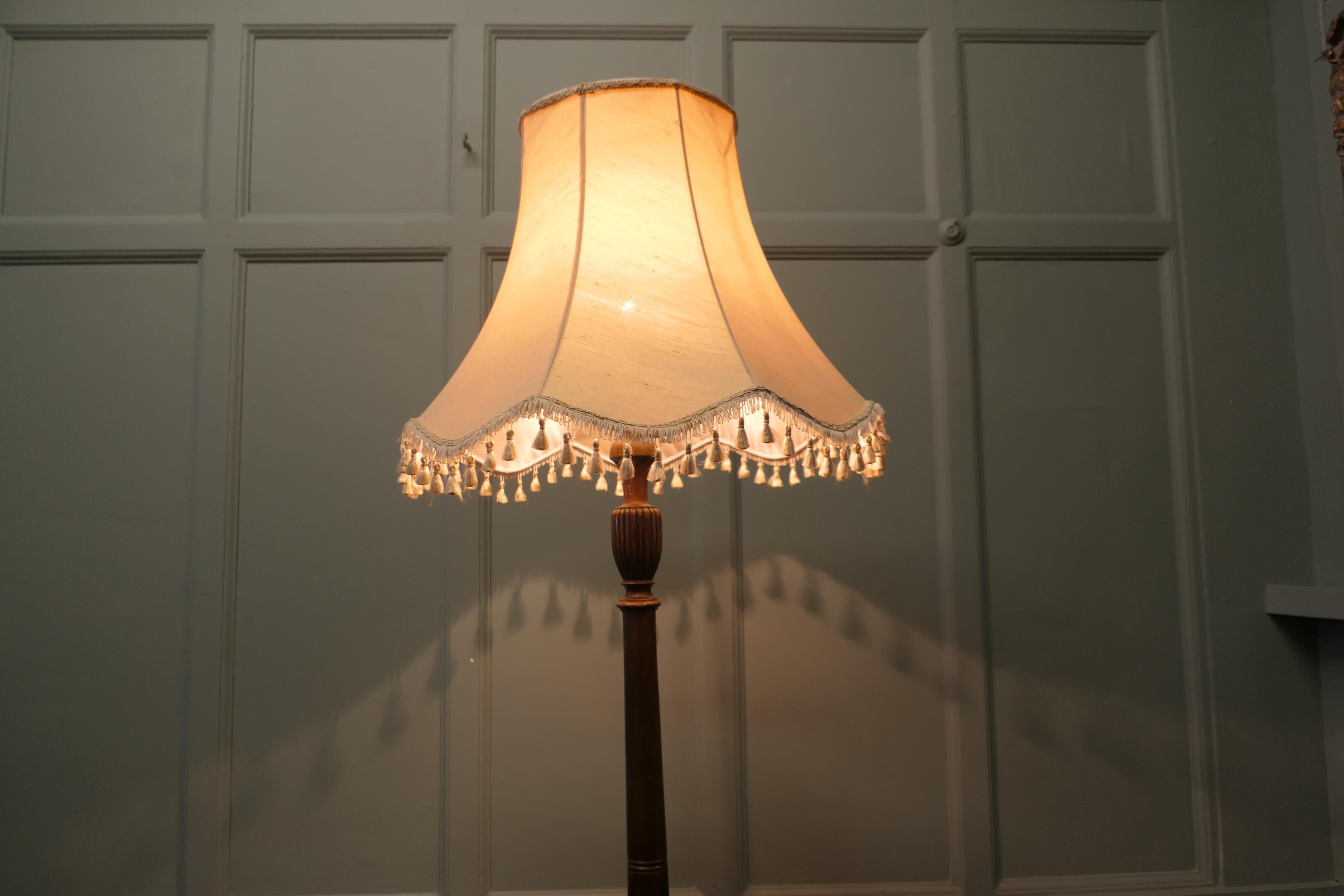 Early 20th Century Tall Scumble Painted Floor Lamp, Standard Lamp For Sale