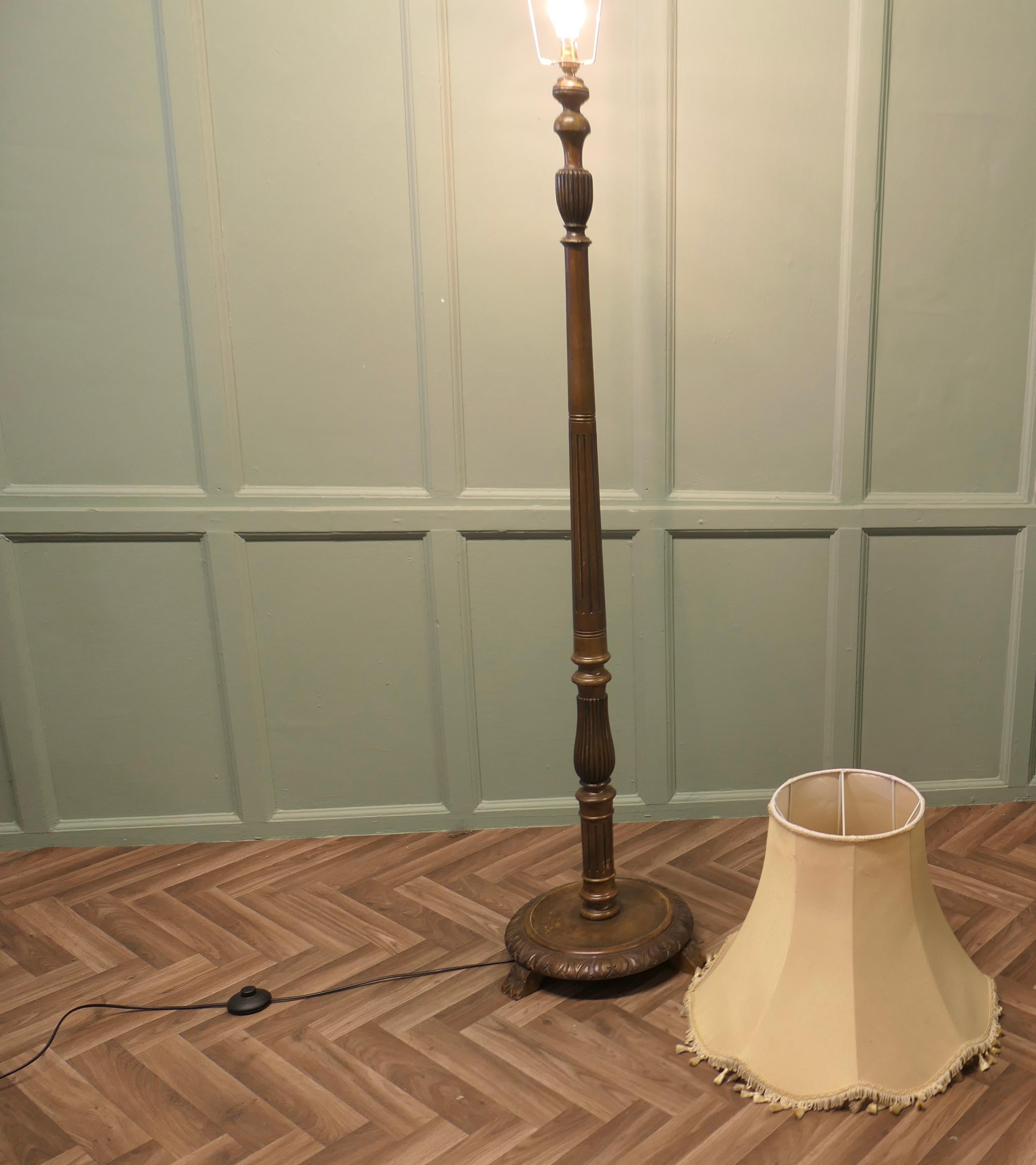 Tall Scumble Painted Floor Lamp, Standard Lamp For Sale 1