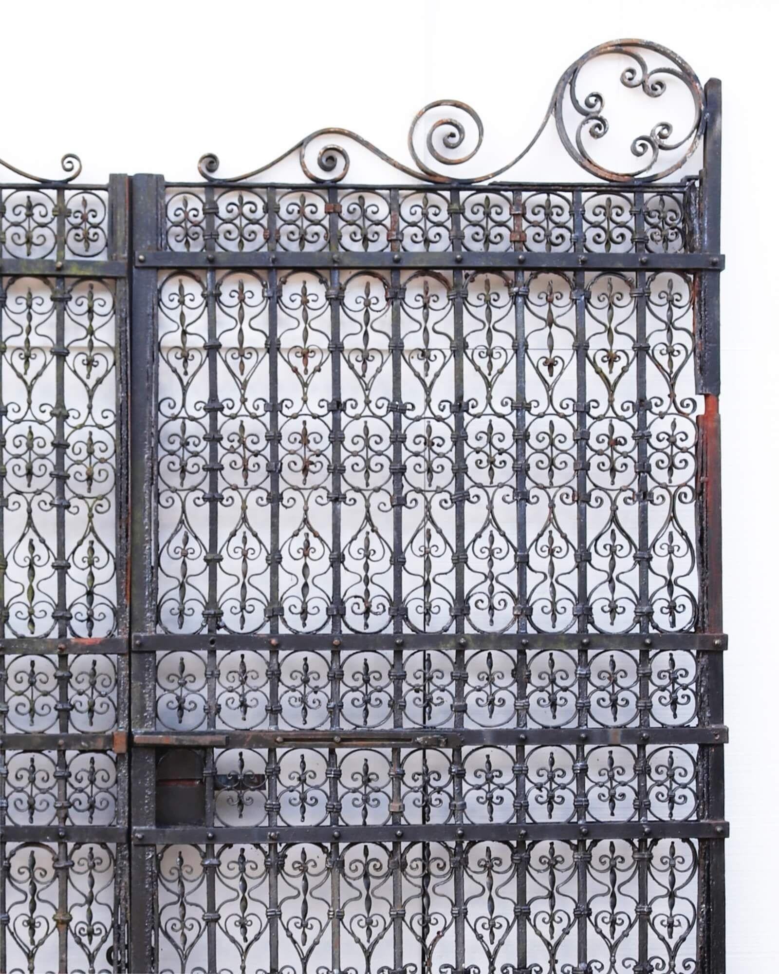 19th Century Tall Set of Antique Georgian Style Driveway Gates 295 cm (9’ 6”) For Sale