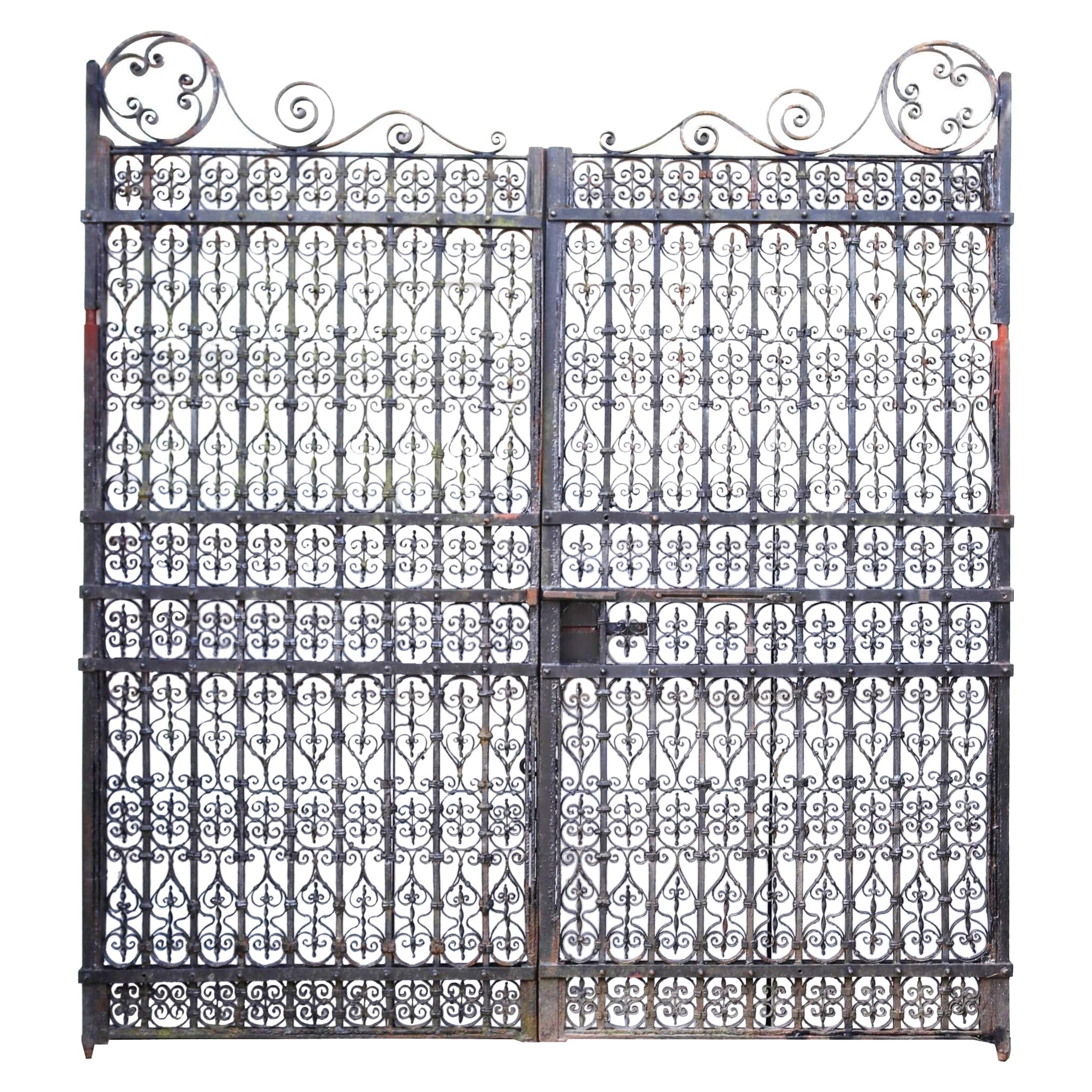 Grand ensemble de barrières d'entrée de style géorgien antique 295 cm (9' 6)