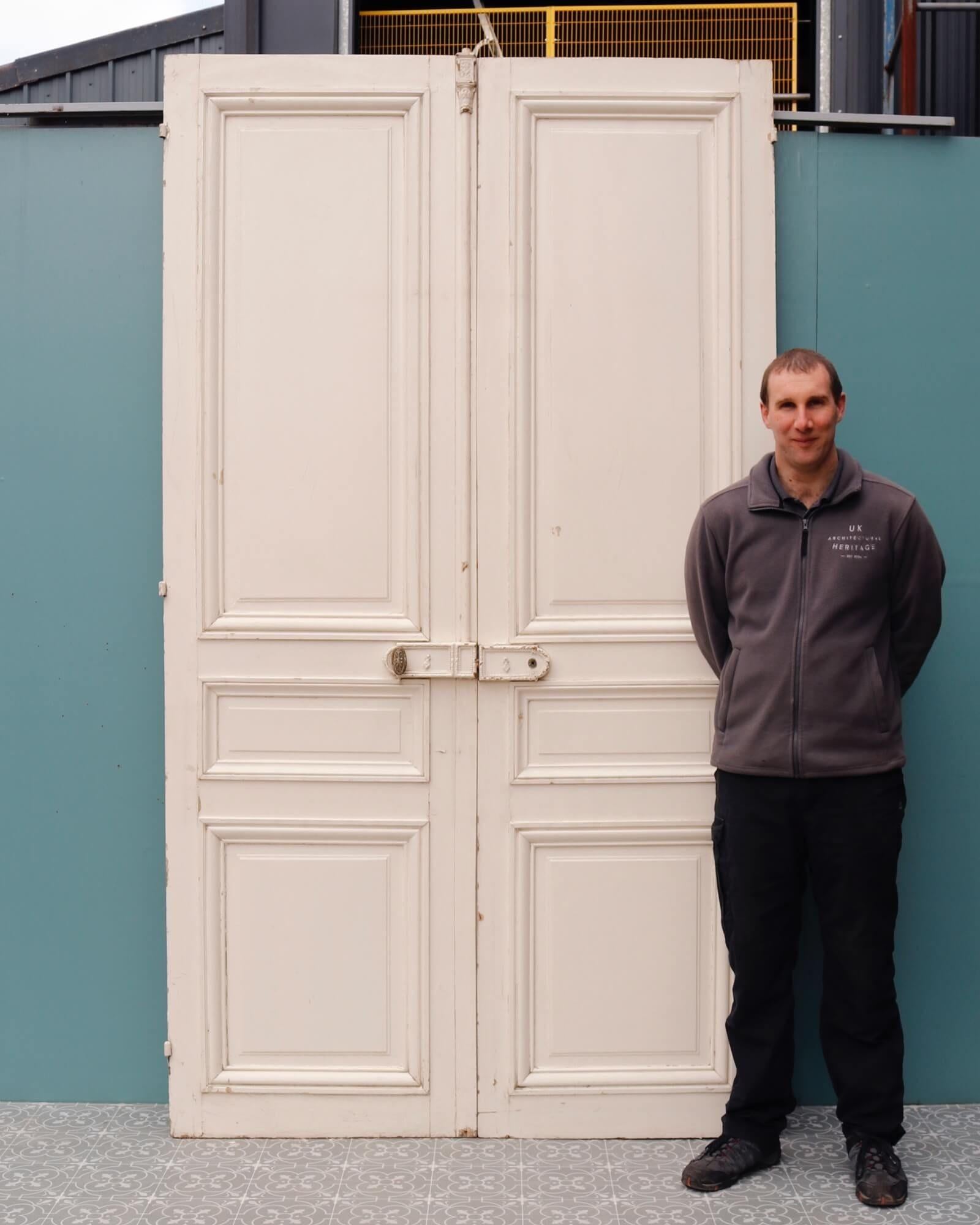 These tall Louis XVI style antique double doors are one of various sets reclaimed from the American Embassy in Paris.

Dating from circa 1870, these antique doors are generous in size, showcasing the grandeur and opulence of 19th century French