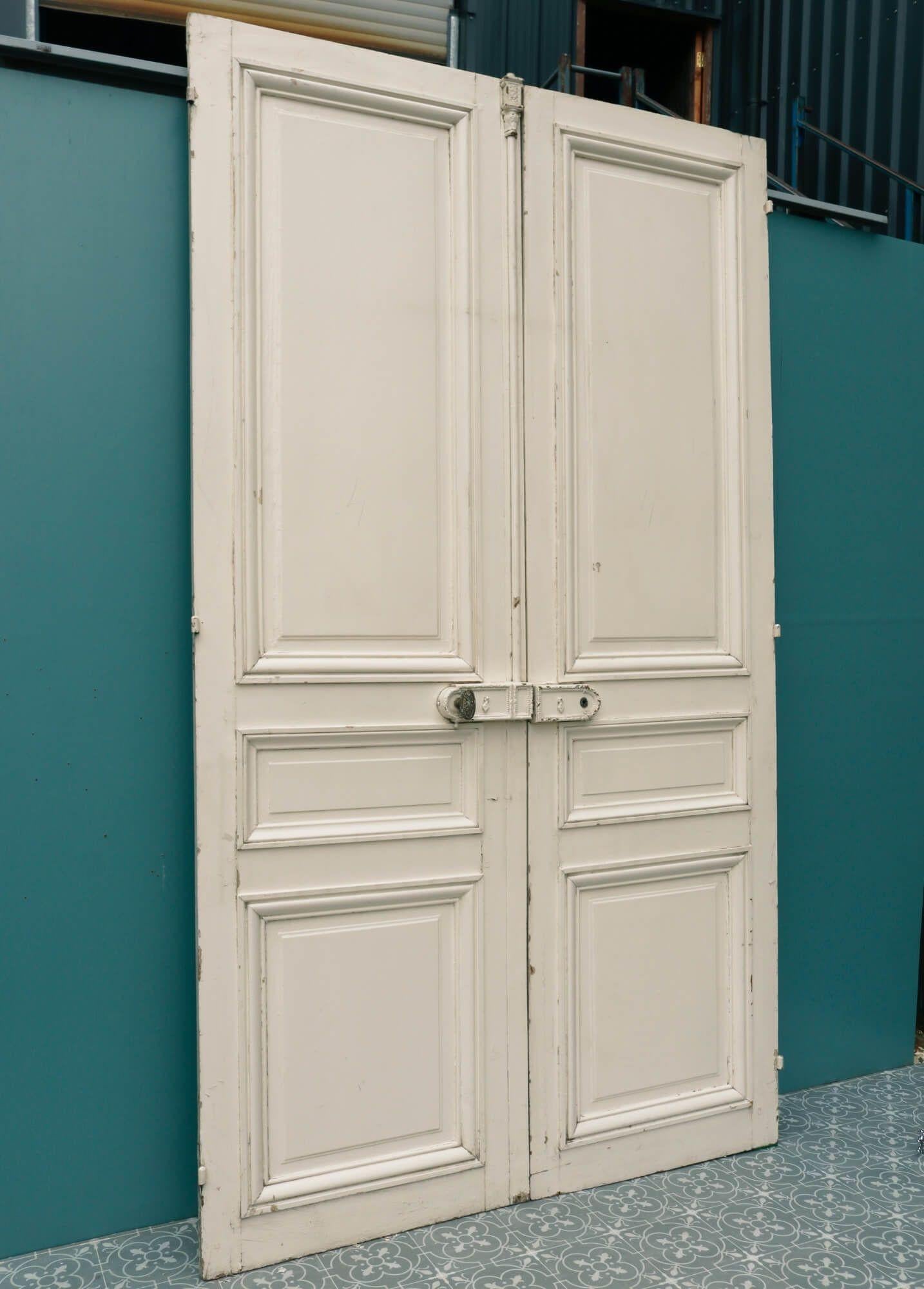 Tall Set of Louis XVI Style Antique Double Doors For Sale 1