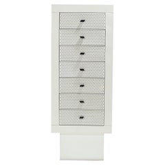 Tall "Settimanale" Chest of Drawers in Lacquered Metal, Matteo Thun, 1980s