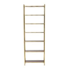 Tall Seven Shelf Brass & Mahogany Regency Style Etagere