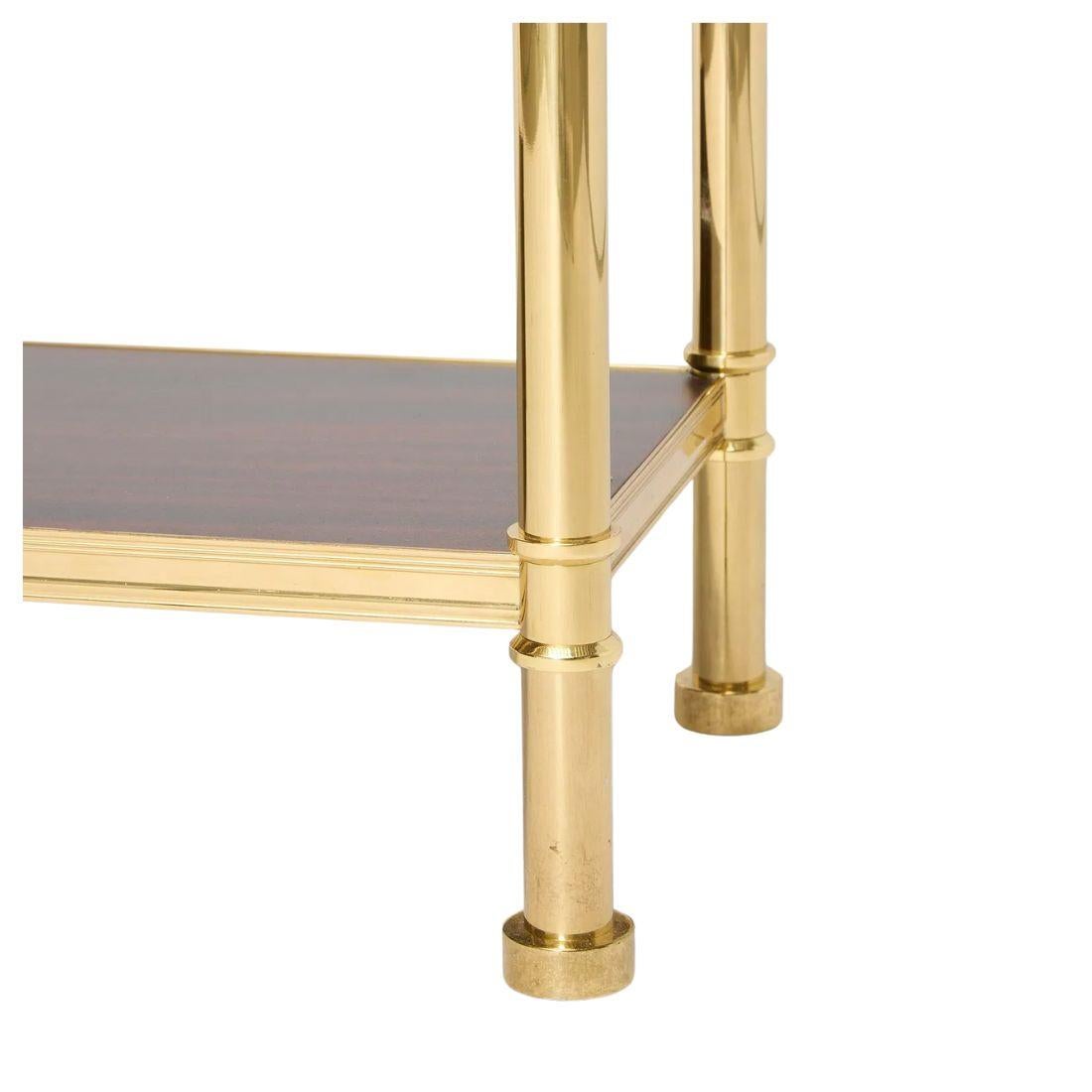XX secolo Etagere alto a sette ripiani in ottone e mogano in stile Regency in vendita