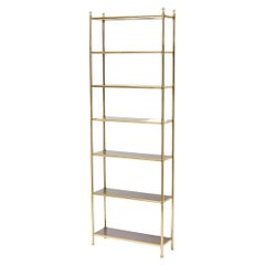 Tall Seven Shelf Brass & Mahogany Regency Style Etagere