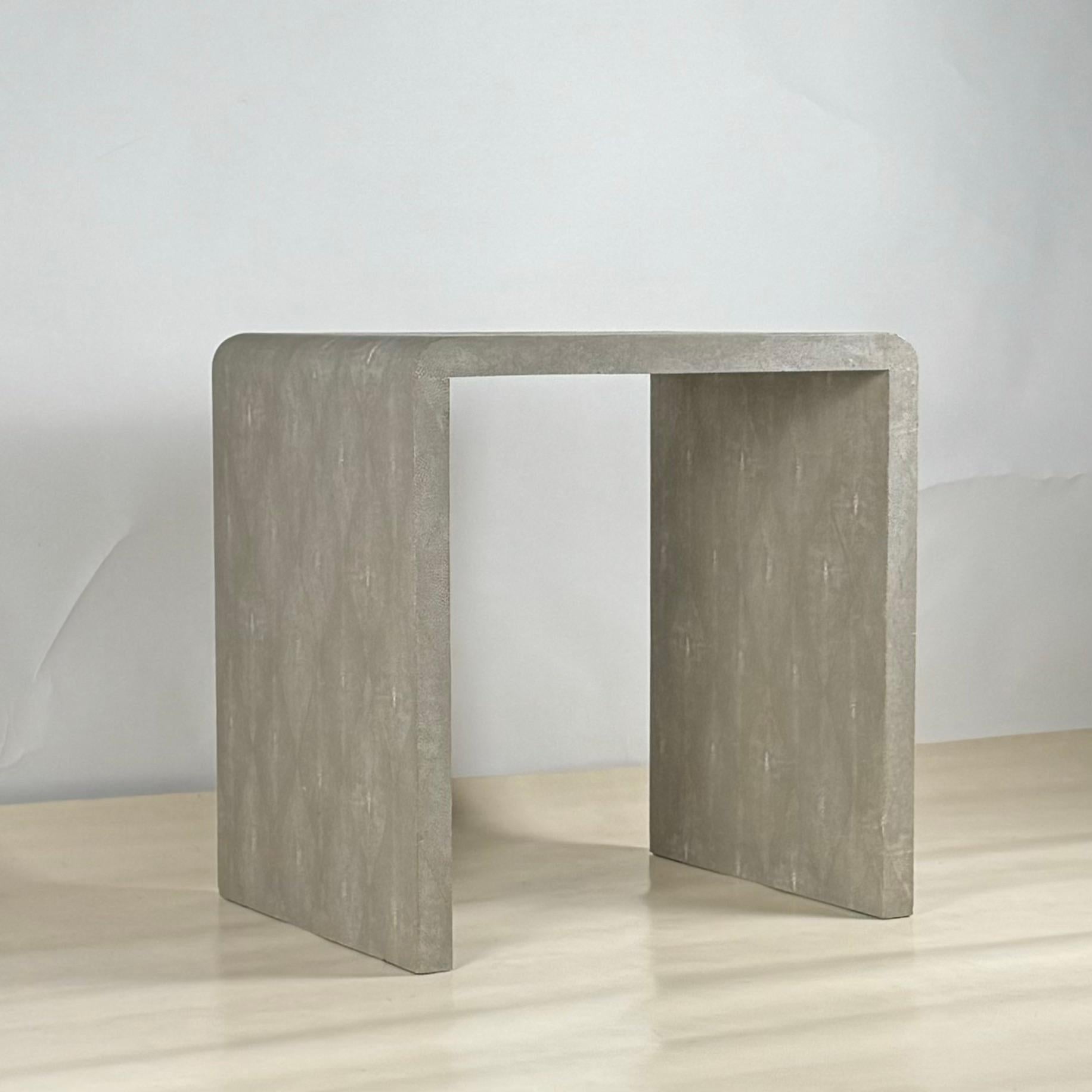 Tall Shagreen Art Deco Side Table in the Style of Jean-Michel Frank For Sale 3