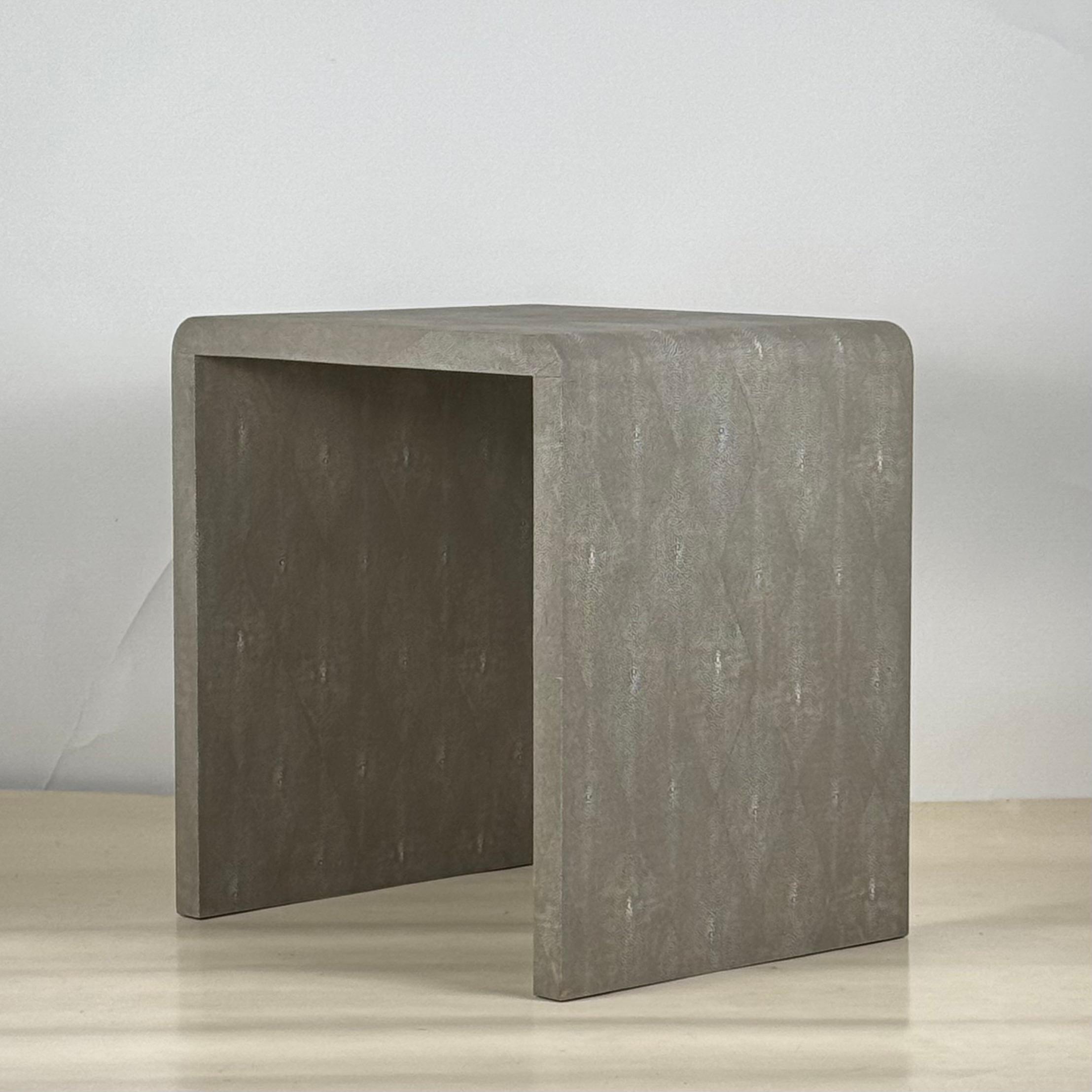 French Tall Shagreen Art Deco Side Table in the Style of Jean-Michel Frank For Sale