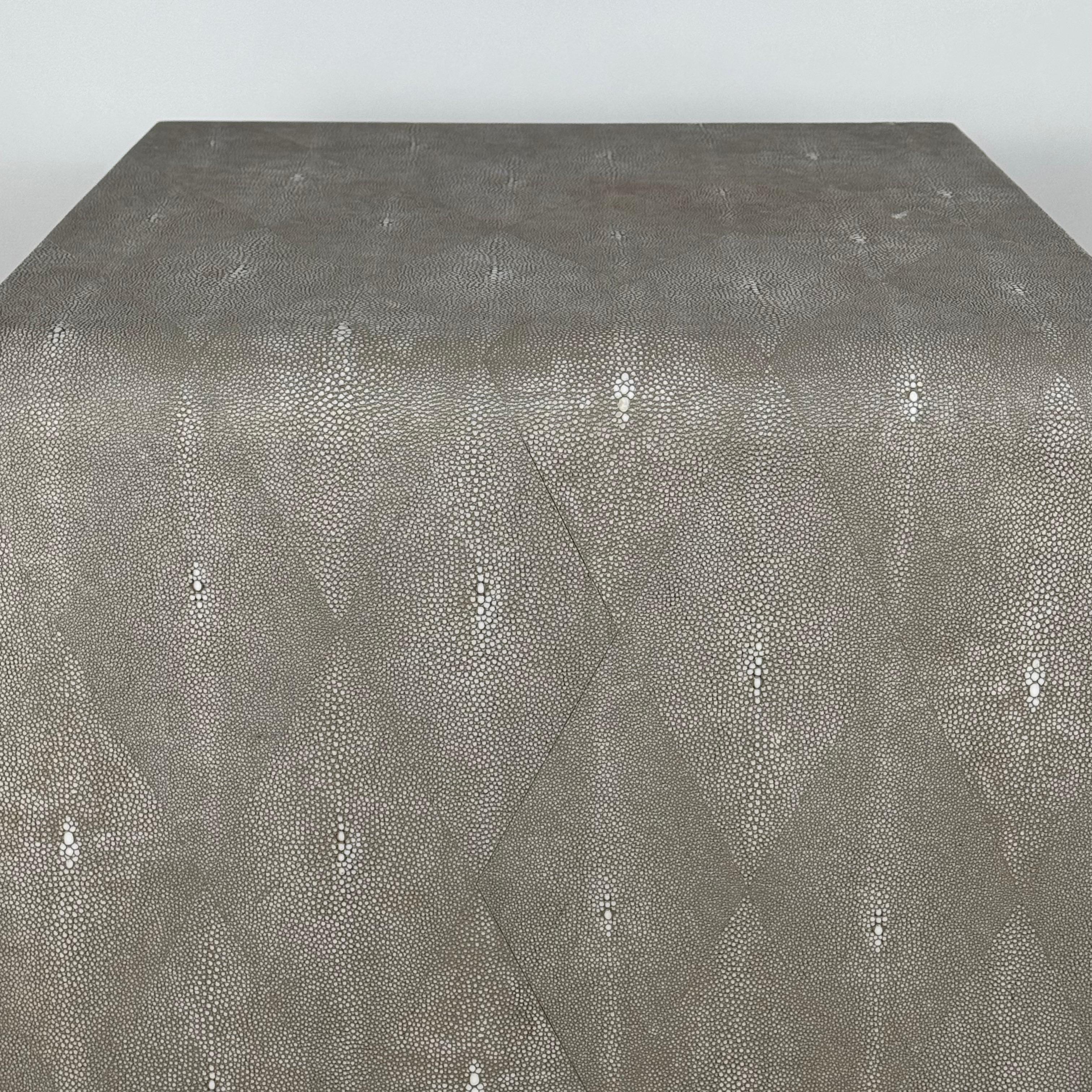 20th Century Tall Shagreen Art Deco Side Table in the Style of Jean-Michel Frank For Sale