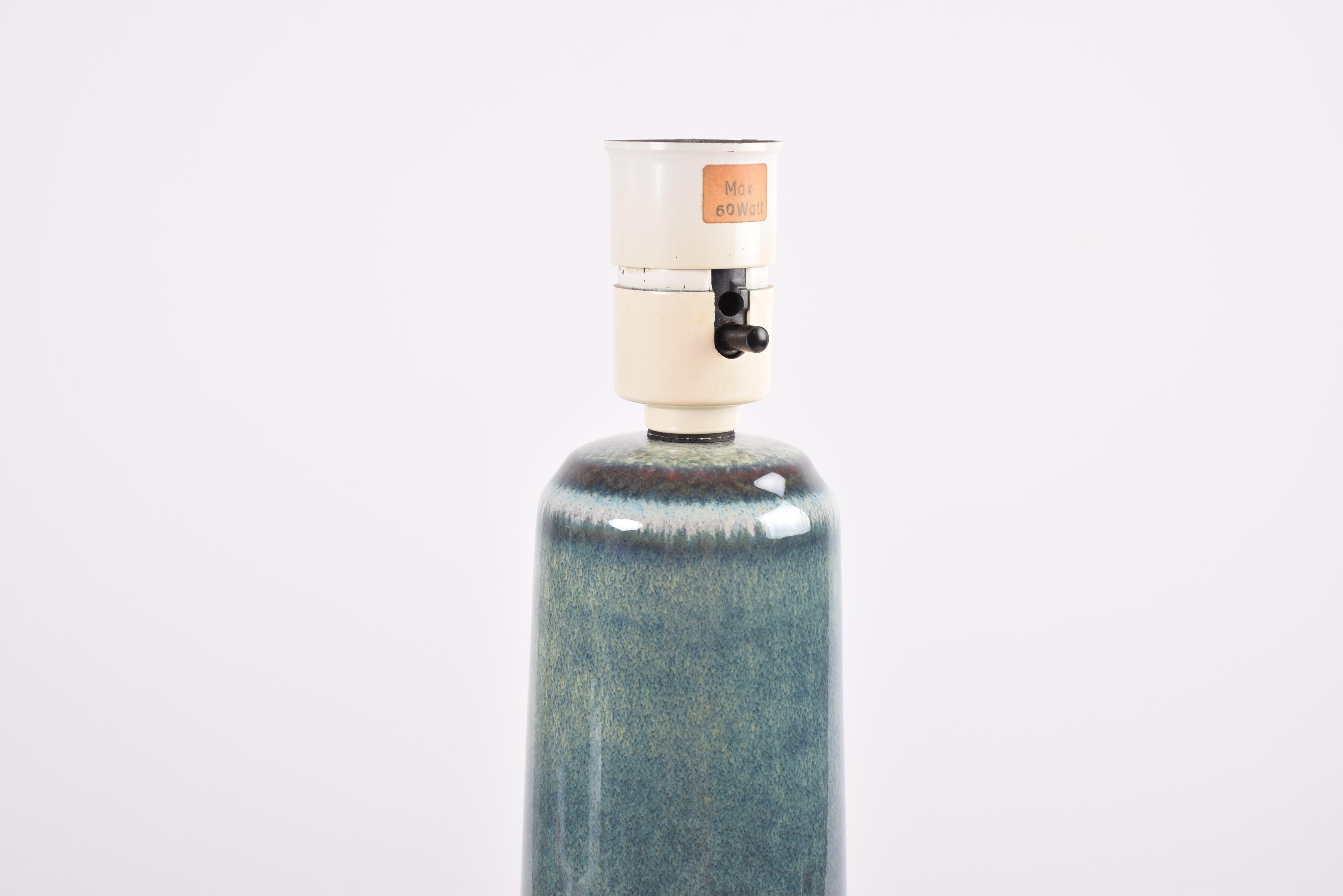 Lámpara de mesa escultórica Søholm alta Azul Verde Marrón, Danesa Moderna Años 60 4