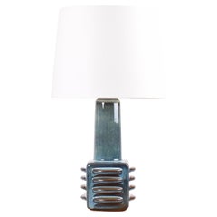 Tall Søholm Sculptural Table Lamp Blue Green Brown, Danish Modern 1960s