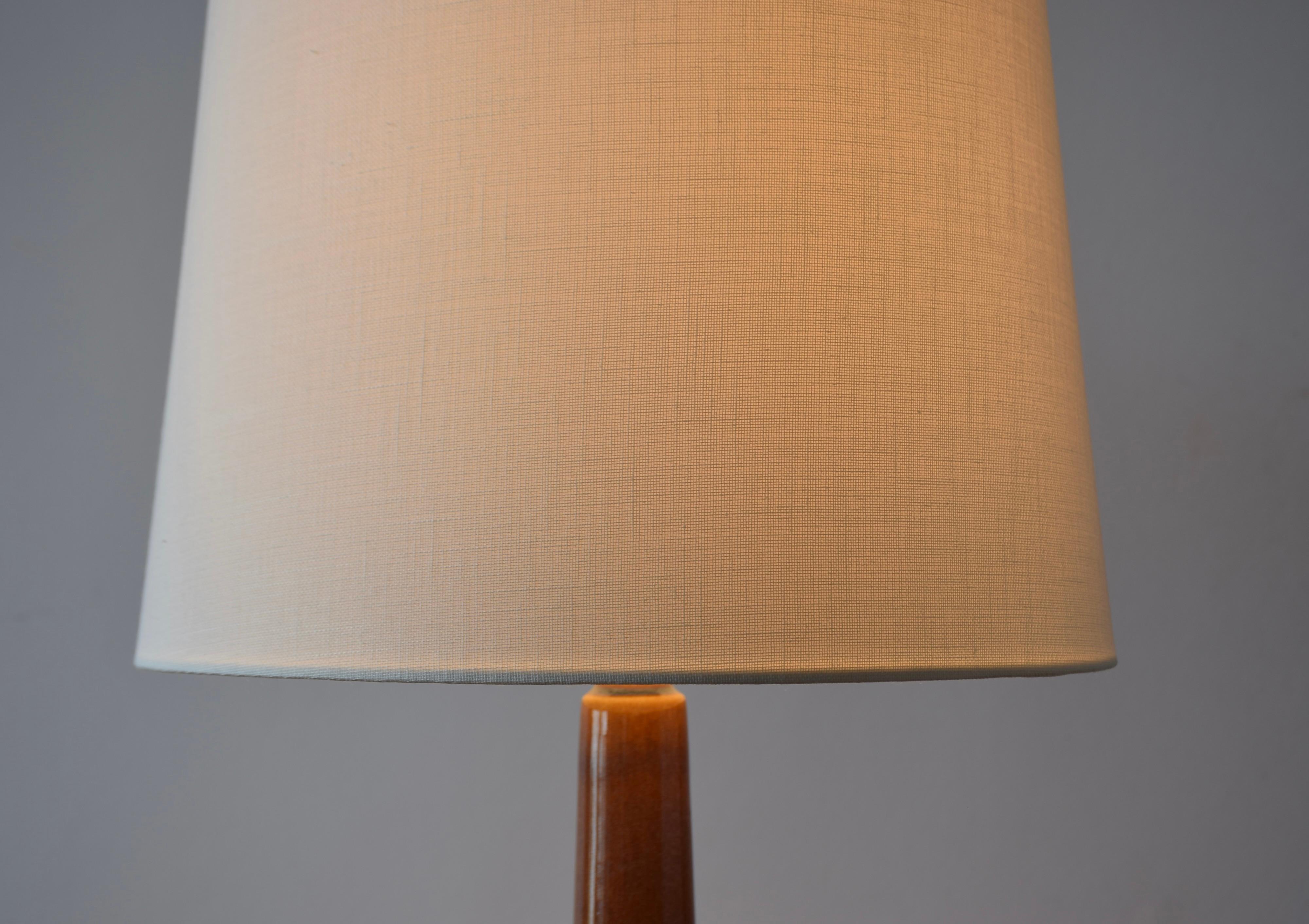 Tall Søholm Table Lamp with Blue Brown Glaze, Danish Modern Ligthing 1960s For Sale 6
