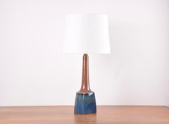 Grande lampe de table Søholm avec glaçure bleu Brown, Danish Modern Modern Ligthing 1960s