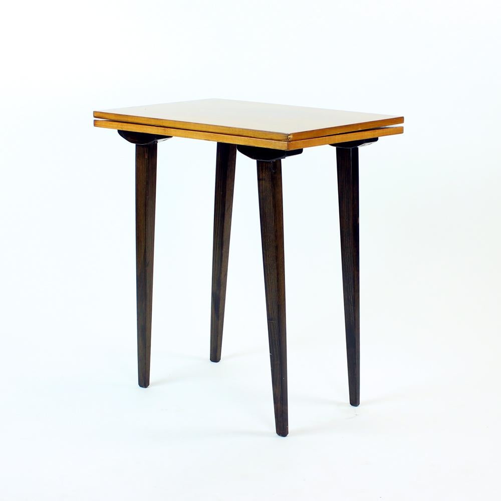 Tall Side Table with Turning Top Board, Czechoslovakia, 1960s For Sale 2