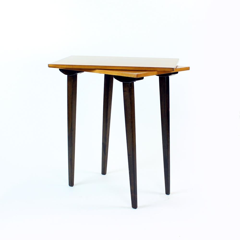 Tall Side Table with Turning Top Board, Czechoslovakia, 1960s For Sale 3