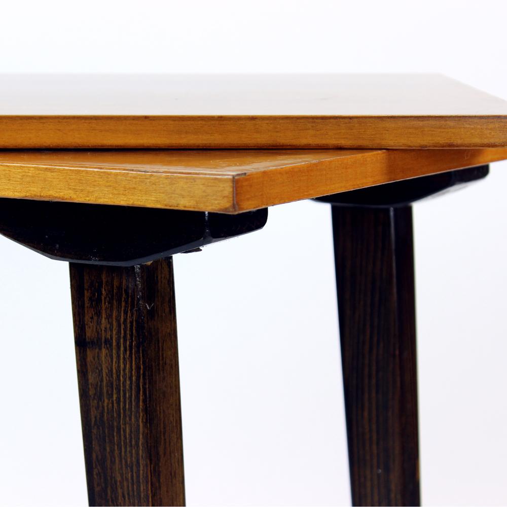 Tall Side Table With Turning Top Board, Czechoslovakia 1960s For Sale 6