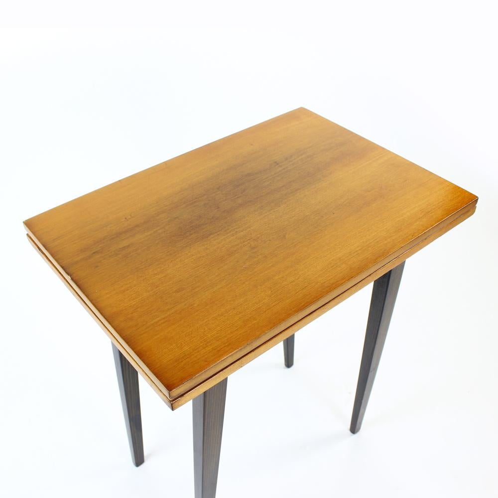 Tall Side Table With Turning Top Board, Czechoslovakia 1960s For Sale 7