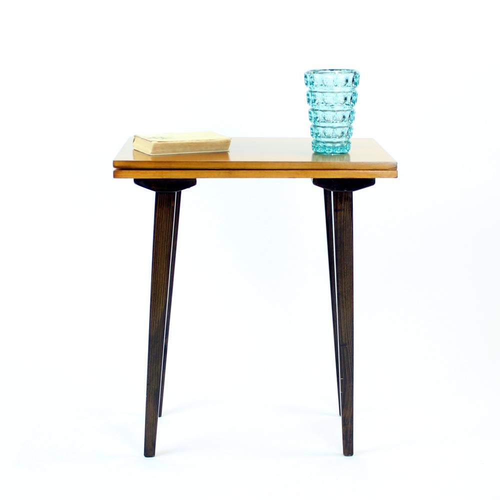 Albanian Tall Side Table With Turning Top Board, Czechoslovakia 1960s For Sale