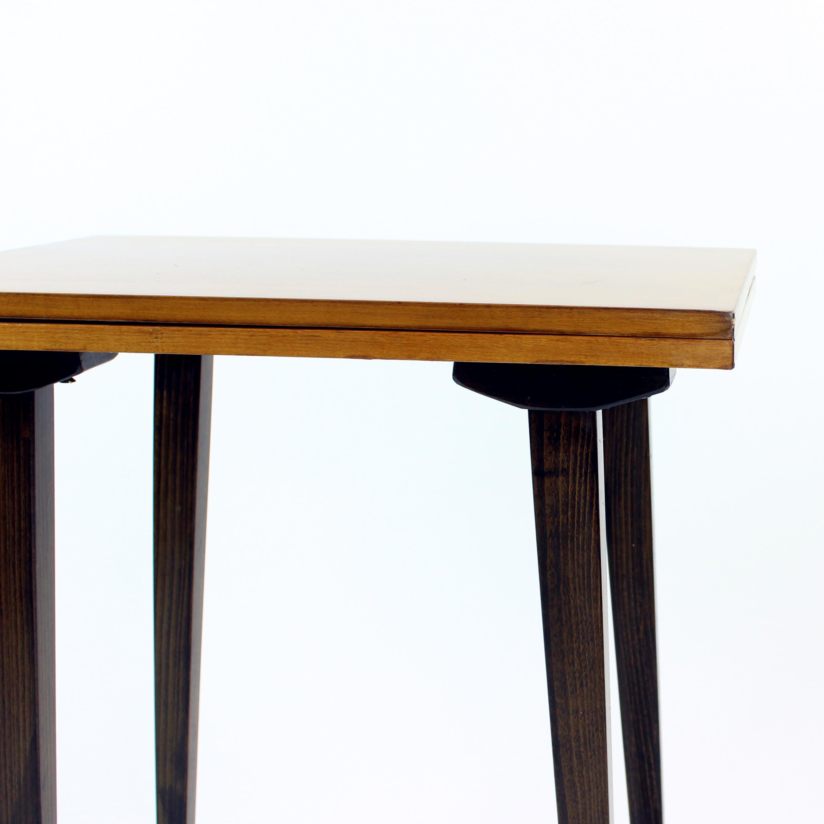 Tall Side Table With Turning Top Board, Czechoslovakia 1960s For Sale 2
