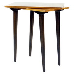 Antique Tall Side Table With Turning Top Board, Czechoslovakia 1960s