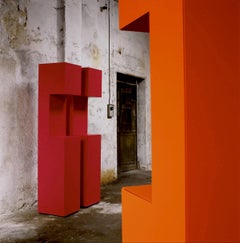 Tall sideboard / Freestanding storage cabinet Minotti Italia REBUS - Red