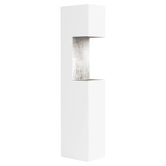 Tall sideboard - Freestanding storage cabinet Minotti Italia REBUS - Silver