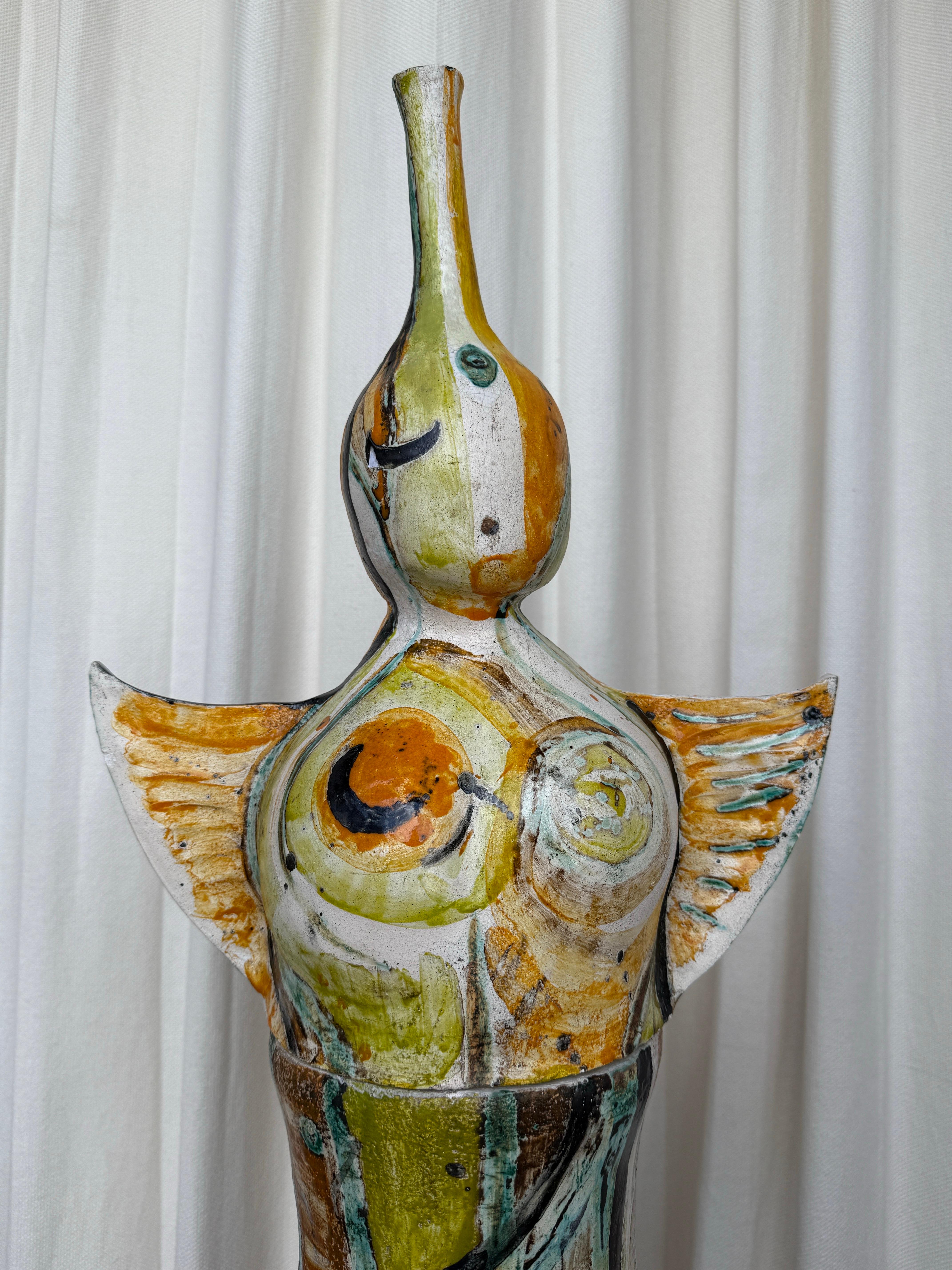 Grande sculpture abstraite en céramique française signée en deux pièces en vente 4