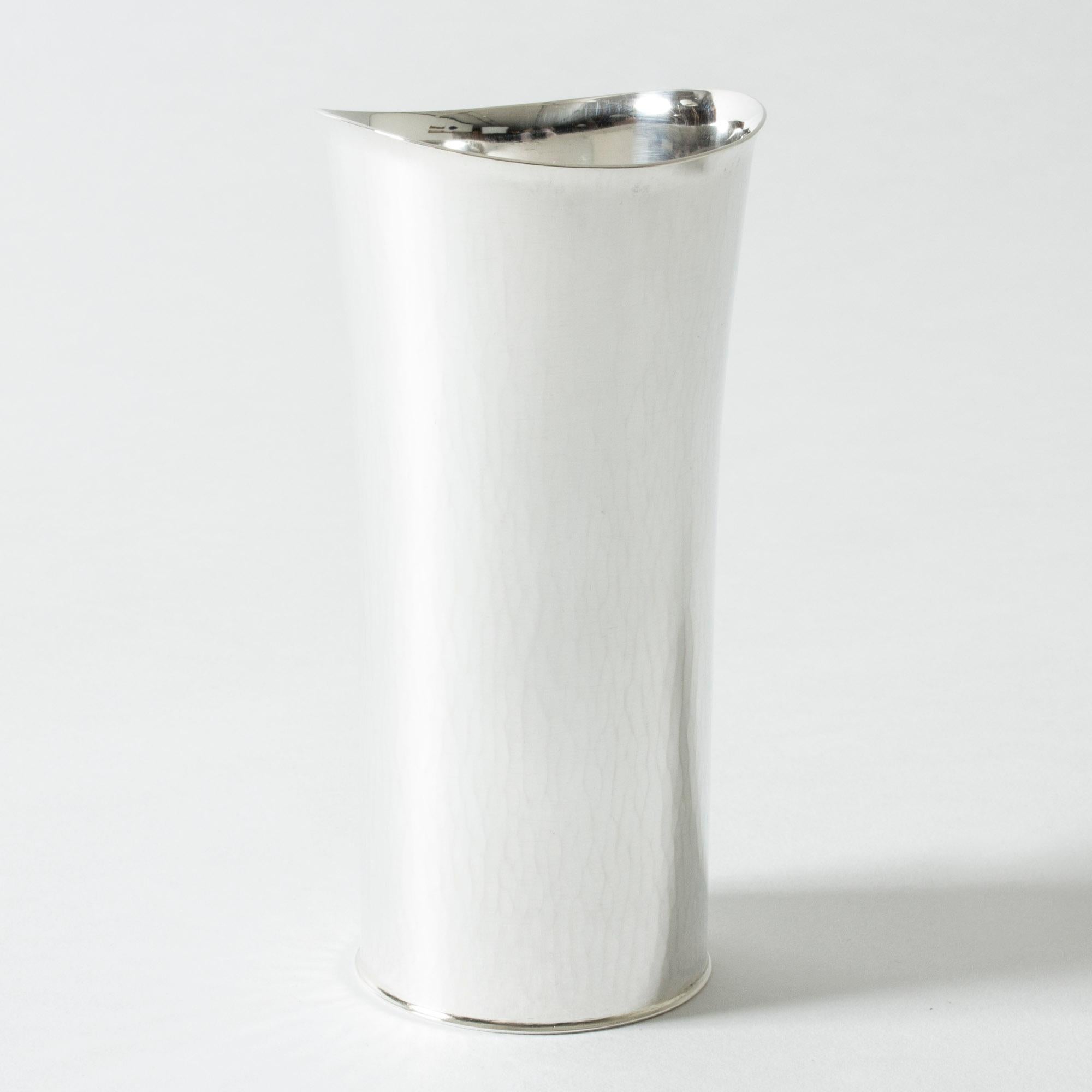 European Tall Silver Vase by Sigurd Persson, Sweden, 1982 For Sale