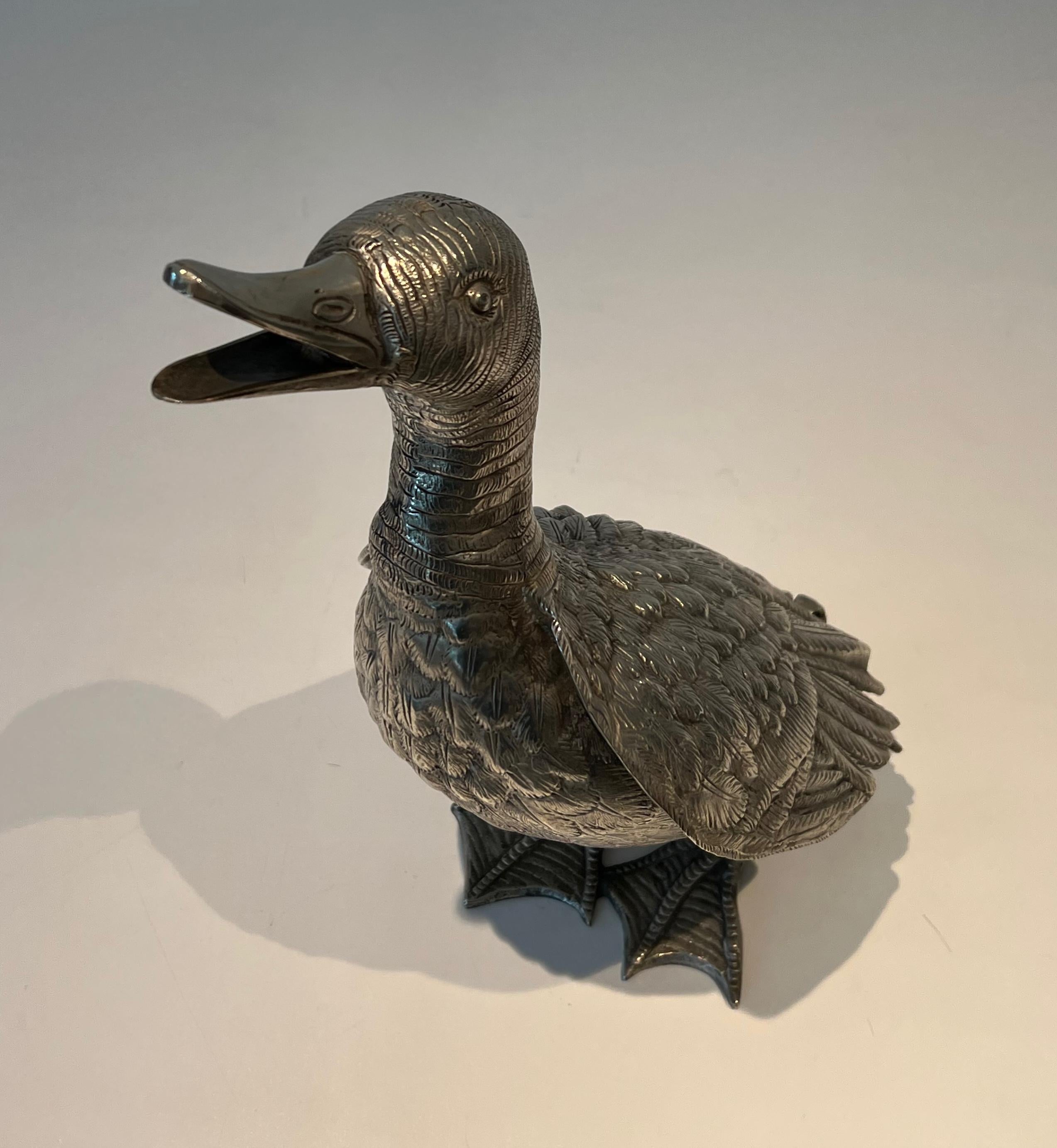 Anatra alta in bronzo argentato in vendita 2